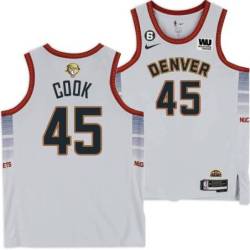 2022-2023 City Edition Nuggets #45 Anthony Cook 2023 Finals Jersey with Western Union (WU) Sponsor and 6 Patch