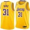 Gold Sam Bowie Twill Basketball Jersey -Lakers #31 Bowie Twill Jerseys, FREE SHIPPING