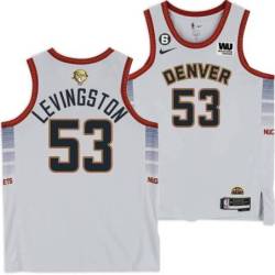 2022-2023 City Edition Nuggets #53 Cliff Levingston 2023 Finals Jersey with Western Union (WU) Sponsor and 6 Patch