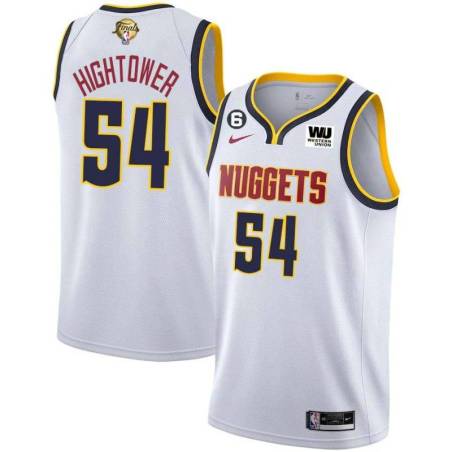 White Nuggets #54 Wayne Hightower 2023 Finals Jersey with Western Union (WU) Sponsor and 6 Patch
