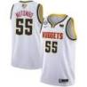 White Nuggets #55 Dikembe Mutombo 2023 Finals Jersey with Western Union (WU) Sponsor and 6 Patch