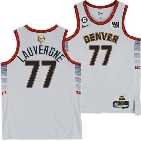 2022-2023 City Edition Nuggets #77 Joffrey Lauvergne 2023 Finals Jersey with Western Union (WU) Sponsor and 6 Patch