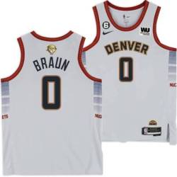 2022-2023 City Edition Nuggets #0 Christian Braun 2023 Finals Jersey with Western Union (WU) Sponsor and 6 Patch
