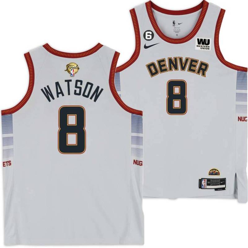 2022-2023 City Edition Nuggets #8 Peyton Watson 2023 Finals Jersey with Western Union (WU) Sponsor and 6 Patch