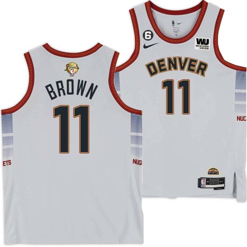 2022-2023 City Edition Nuggets #11 Bruce Brown 2023 Finals Jersey with Western Union (WU) Sponsor and 6 Patch