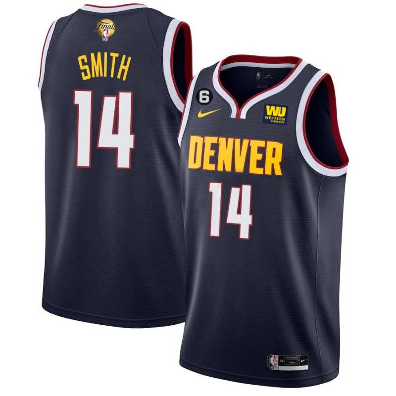 Navy Nuggets #14 Ish Smith 2023 Finals Jersey with Western Union (WU) Sponsor and 6 Patch