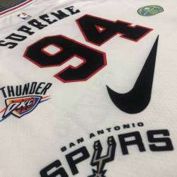 Nike x Supreme x NBA Full of Screen-printed NBA Teams logos #94 Jersey -White details