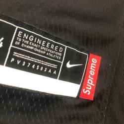 Nike x Supreme x NBA Full of Screen-printed NBA Teams logos #94 Jersey -Black detail size tag