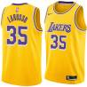 Gold Rudy LaRusso Twill Basketball Jersey -Lakers #35 LaRusso Twill Jerseys, FREE SHIPPING