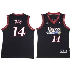 Black Throwback Leroy Ellis Twill Basketball Jersey -76ers #14 Ellis Twill Jerseys, FREE SHIPPING