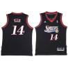 Black Throwback Leroy Ellis Twill Basketball Jersey -76ers #14 Ellis Twill Jerseys, FREE SHIPPING