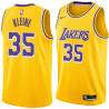 Gold Joe Kleine Twill Basketball Jersey -Lakers #35 Kleine Twill Jerseys, FREE SHIPPING