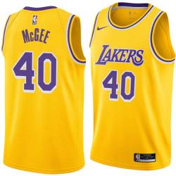 Gold Mike McGee Twill Basketball Jersey -Lakers #40 McGee Twill Jerseys, FREE SHIPPING