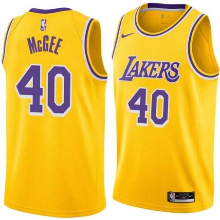 Gold Mike McGee Twill Basketball Jersey -Lakers #40 McGee Twill Jerseys, FREE SHIPPING