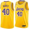 Gold Antonio Harvey Twill Basketball Jersey -Lakers #40 Harvey Twill Jerseys, FREE SHIPPING