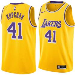 Gold Mitch Kupchak Twill Basketball Jersey -Lakers #41 Kupchak Twill Jerseys, FREE SHIPPING