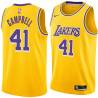 Gold Elden Campbell Twill Basketball Jersey -Lakers #41 Campbell Twill Jerseys, FREE SHIPPING