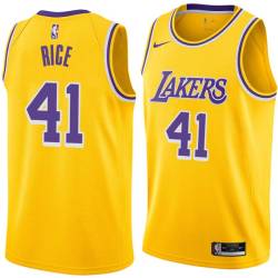 Gold Glen Rice Twill Basketball Jersey -Lakers #41 Rice Twill Jerseys, FREE SHIPPING