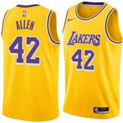 Gold Lucius Allen Twill Basketball Jersey -Lakers #42 Allen Twill Jerseys, FREE SHIPPING