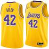 Gold Lucius Allen Twill Basketball Jersey -Lakers #42 Allen Twill Jerseys, FREE SHIPPING