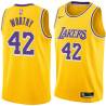 Gold James Worthy Twill Basketball Jersey -Lakers #42 Worthy Twill Jerseys, FREE SHIPPING