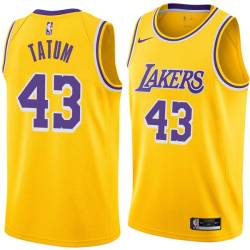 Gold Earl Tatum Twill Basketball Jersey -Lakers #43 Tatum Twill Jerseys, FREE SHIPPING