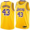 Gold Mychal Thompson Twill Basketball Jersey -Lakers #43 Thompson Twill Jerseys, FREE SHIPPING