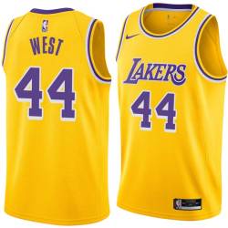 Gold Jerry West Twill Basketball Jersey -Lakers #44 West Twill Jerseys, FREE SHIPPING