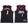 Black Throwback T.J. McConnell Twill Basketball Jersey -76ers #1 McConnell Twill Jerseys, FREE SHIPPING