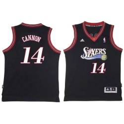 Black Throwback Larry Cannon Twill Basketball Jersey -76ers #14 Cannon Twill Jerseys, FREE SHIPPING