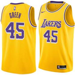 A.C. Green Twill Basketball Jersey -Lakers #45 Green Twill Jerseys, FREE SHIPPING