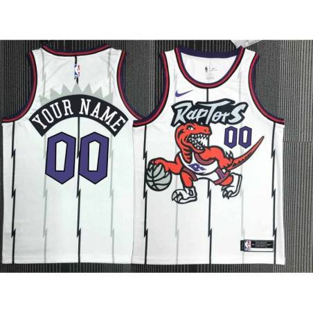 Customized Toronto Raptors 1995-1999 Throwback White Jersey