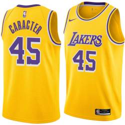Derrick Caracter Twill Basketball Jersey -Lakers #45 Caracter Twill Jerseys, FREE SHIPPING