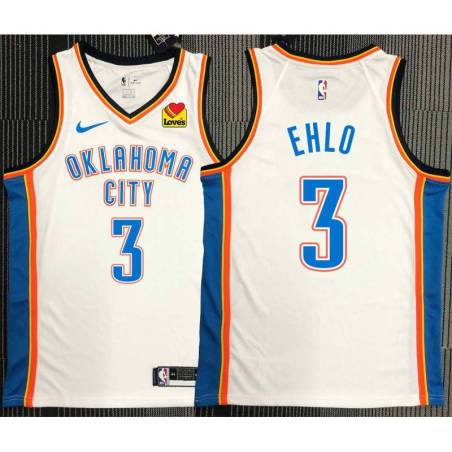 Craig Ehlo OKC Thunder #3 White Jersey with LOVES Sponsor Patch