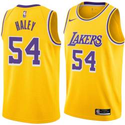 Gold Jack Haley Twill Basketball Jersey -Lakers #54 Haley Twill Jerseys, FREE SHIPPING