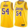 Gold Horace Grant Twill Basketball Jersey -Lakers #54 Grant Twill Jerseys, FREE SHIPPING