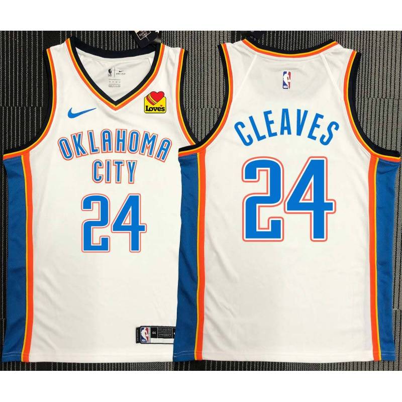 Mateen Cleaves OKC Thunder #24 White Jersey with LOVES Sponsor Patch