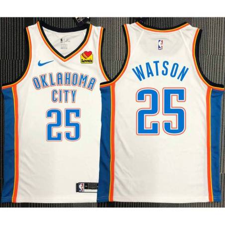 Earl Watson OKC Thunder #25 White Jersey with LOVES Sponsor Patch