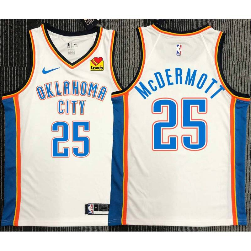 Doug McDermott OKC Thunder #25 White Jersey with LOVES Sponsor Patch