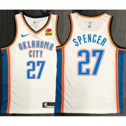 Elmore Spencer OKC Thunder #27 White Jersey with LOVES Sponsor Patch