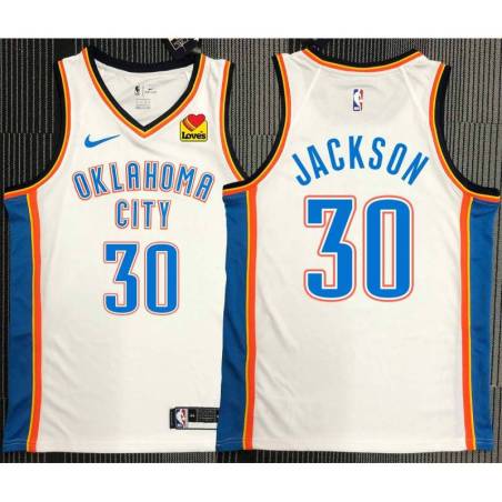 Wardell Jackson OKC Thunder #30 White Jersey with LOVES Sponsor Patch