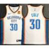 Norris Cole OKC Thunder #30 White Jersey with LOVES Sponsor Patch