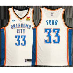 Jake Ford OKC Thunder #33 White Jersey with LOVES Sponsor Patch