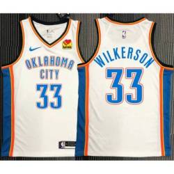 Bob Wilkerson OKC Thunder #33 White Jersey with LOVES Sponsor Patch