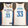 Patrick Ewing OKC Thunder #33 White Jersey with LOVES Sponsor Patch