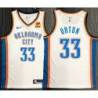 Daniel Orton OKC Thunder #33 White Jersey with LOVES Sponsor Patch