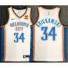 Frank Brickowski OKC Thunder #34 White Jersey with LOVES Sponsor Patch