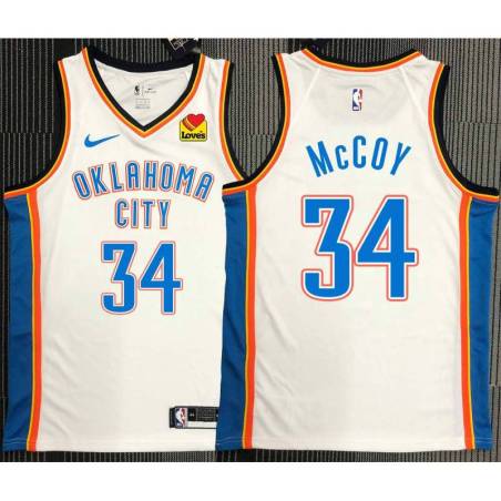 Jelani McCoy OKC Thunder #34 White Jersey with LOVES Sponsor Patch