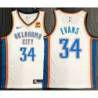 Reggie Evans OKC Thunder #34 White Jersey with LOVES Sponsor Patch