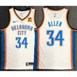 Ray Allen OKC Thunder #34 White Jersey with LOVES Sponsor Patch